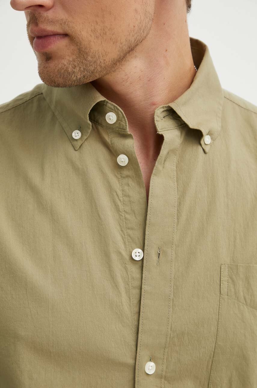 Βαμβακερό πουκάμισο Les Deux ανδρικό, χρώμα: πράσινο, LDM410183 φωτογραφία