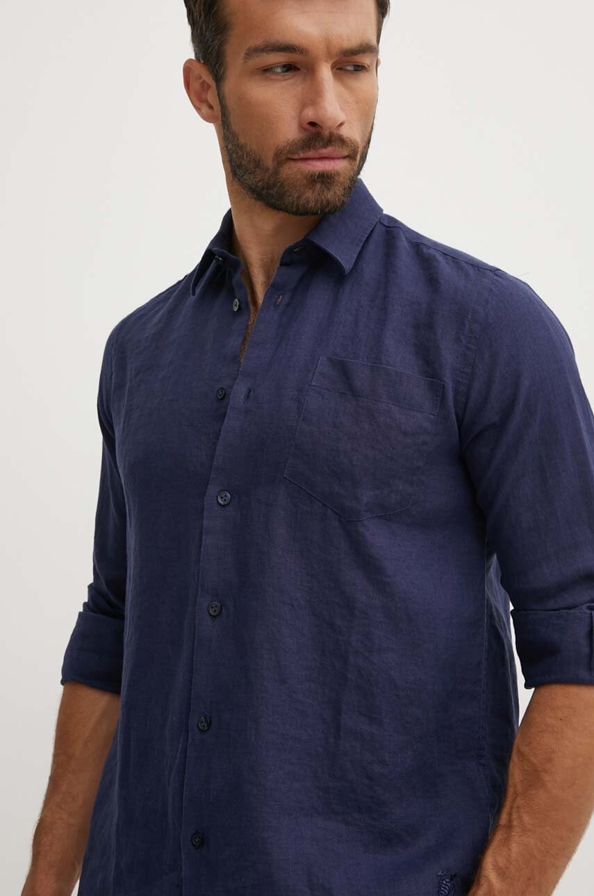 Πουκάμισο από λινό Vilebrequin CAROUBIS φωτογραφία