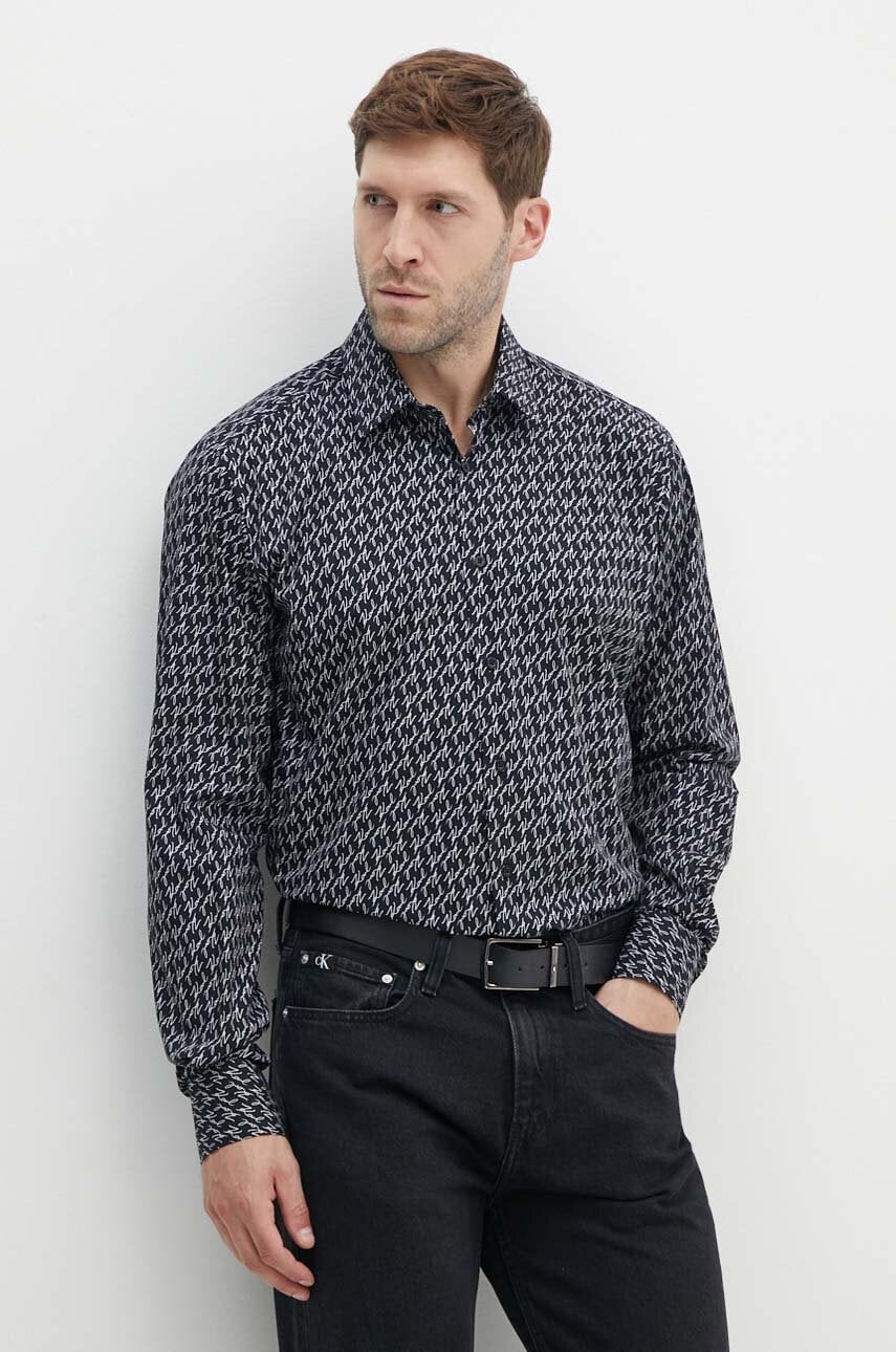 Karl Lagerfeld camasa din bumbac barbati, culoarea negru, cu guler clasic, regular, 543678.605000 Karl Lagerfeld camasa din bumbac barbati, culoarea negru, cu guler clasic, regular, 543678.605000
