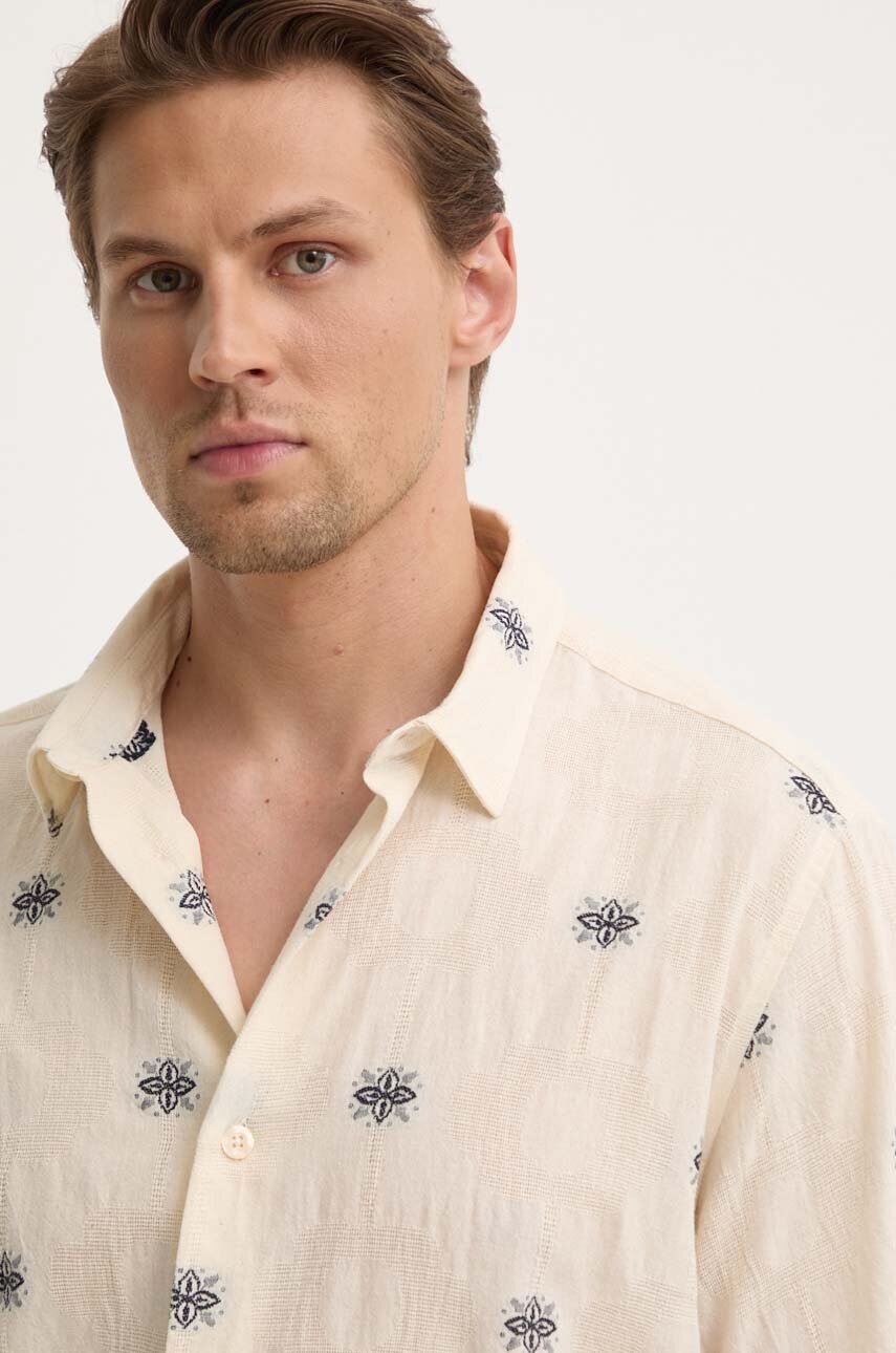 Πουκάμισο Les Deux χρώμα: μπεζ, LDM401089 φωτογραφία