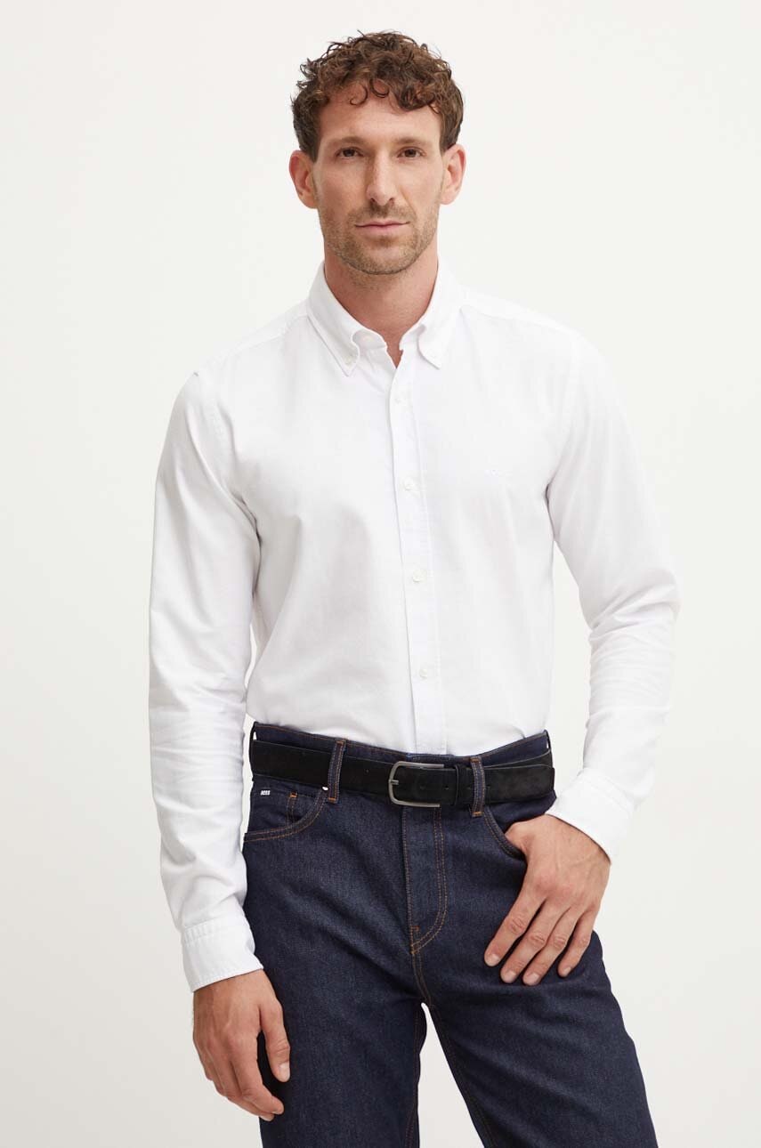 Boss Orange camasa din bumbac barbati, culoarea alb, cu guler button-down, regular, 50519707 Boss Orange camasa din bumbac barbati, culoarea alb, cu guler button-down, regular, 50519707