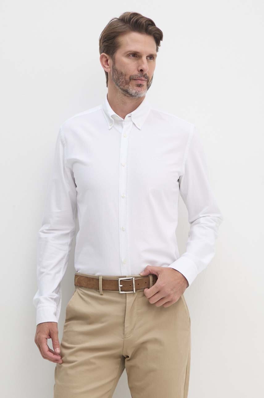 BOSS camasa din bumbac barbati, culoarea alb, cu guler button-down, slim, 50520265 BOSS camasa din bumbac barbati, culoarea alb, cu guler button-down, slim, 50520265