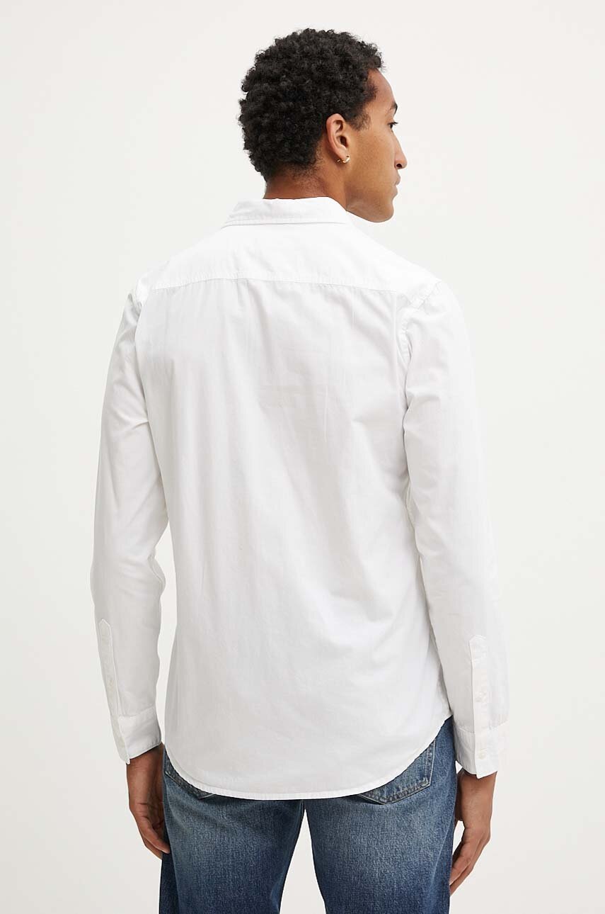 Βαμβακερό πουκάμισο Guess Jeans ανδρικό, χρώμα: άσπρο, M4YH35 WGCF1 φωτογραφία