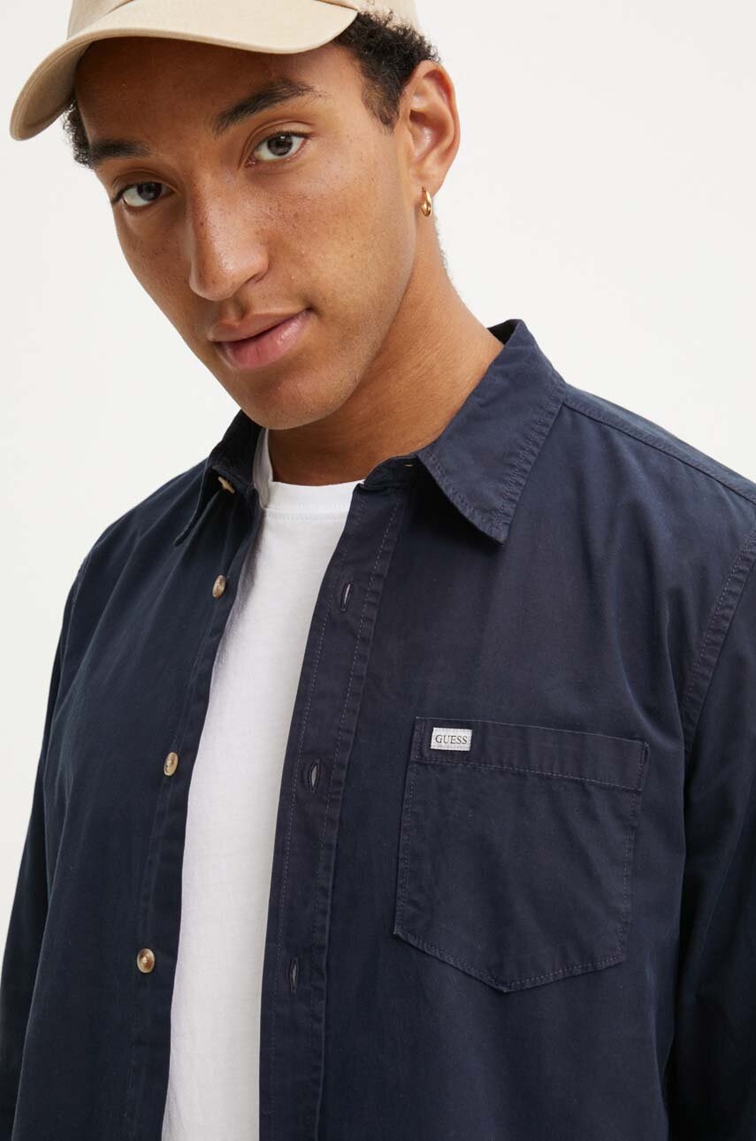 Βαμβακερό πουκάμισο Guess Jeans φωτογραφία