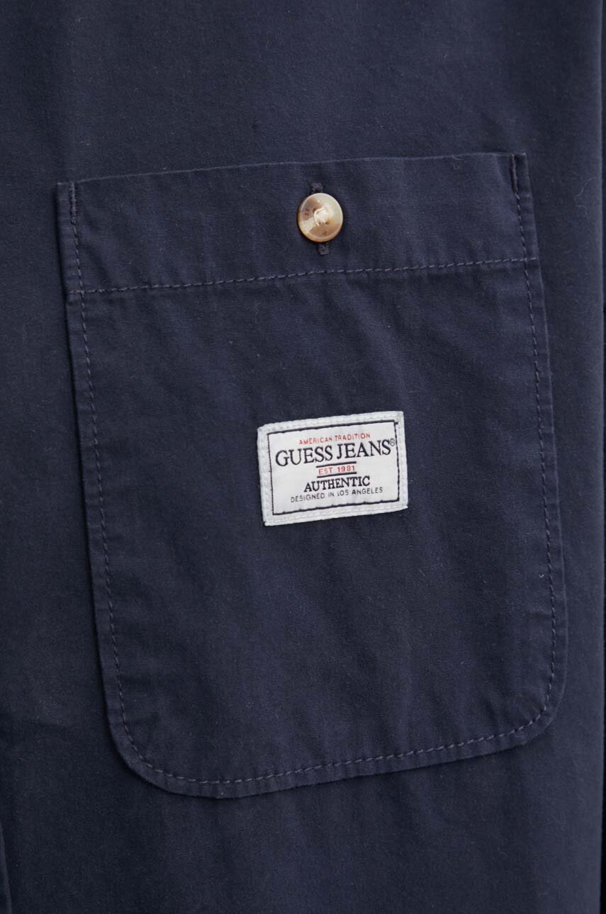 Βαμβακερό πουκάμισο Guess Jeans ανδρικό, χρώμα: ναυτικό μπλε, M4YH37 WGCF1 φωτογραφία