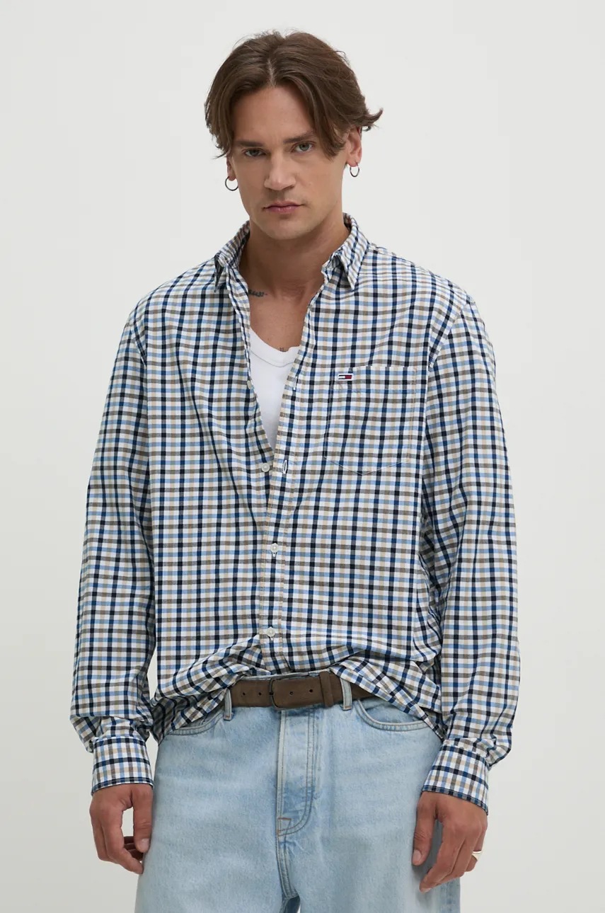 

Памучна риза Tommy Jeans мъжка в бяло със стандартна кройка с класическа яка DM0DM19512, Бял