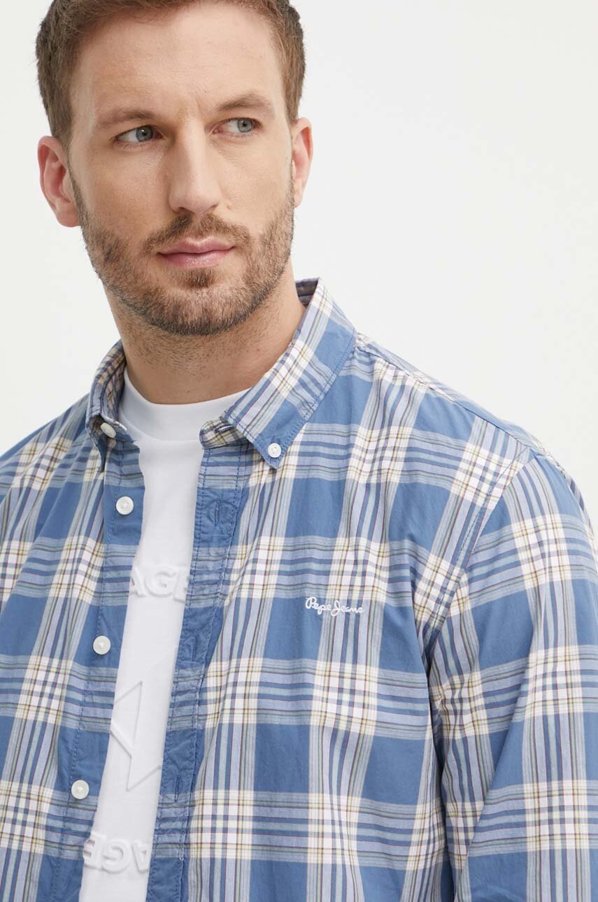 Бавовняна сорочка Pepe Jeans MARKLE чоловіча regular комір button-down PM308558 