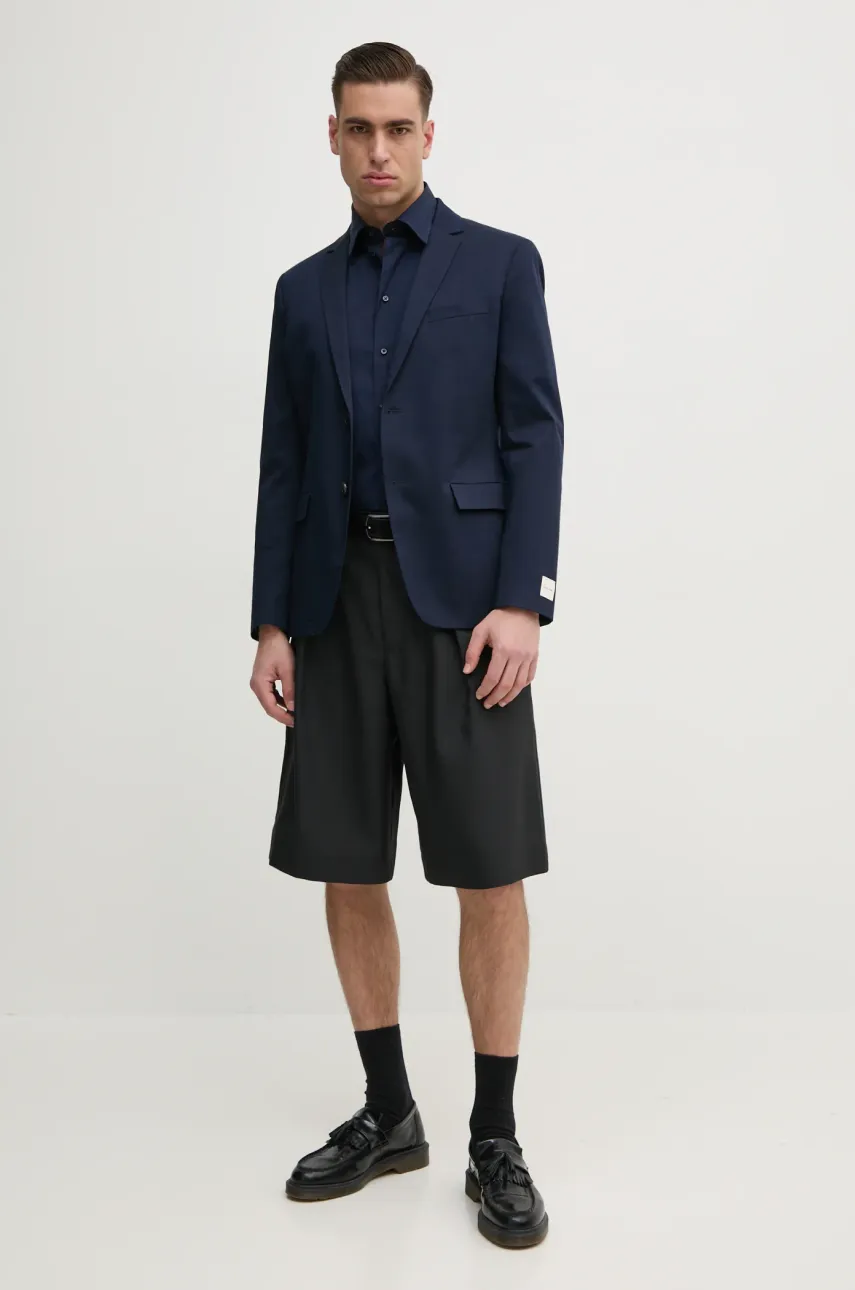 Рубашка United Colors of Benetton мужская цвет синий slim классический воротник 5X3LUQ049 Рубашка United Colors of Benetton мужская цвет синий slim классический воротник 5X3LUQ049