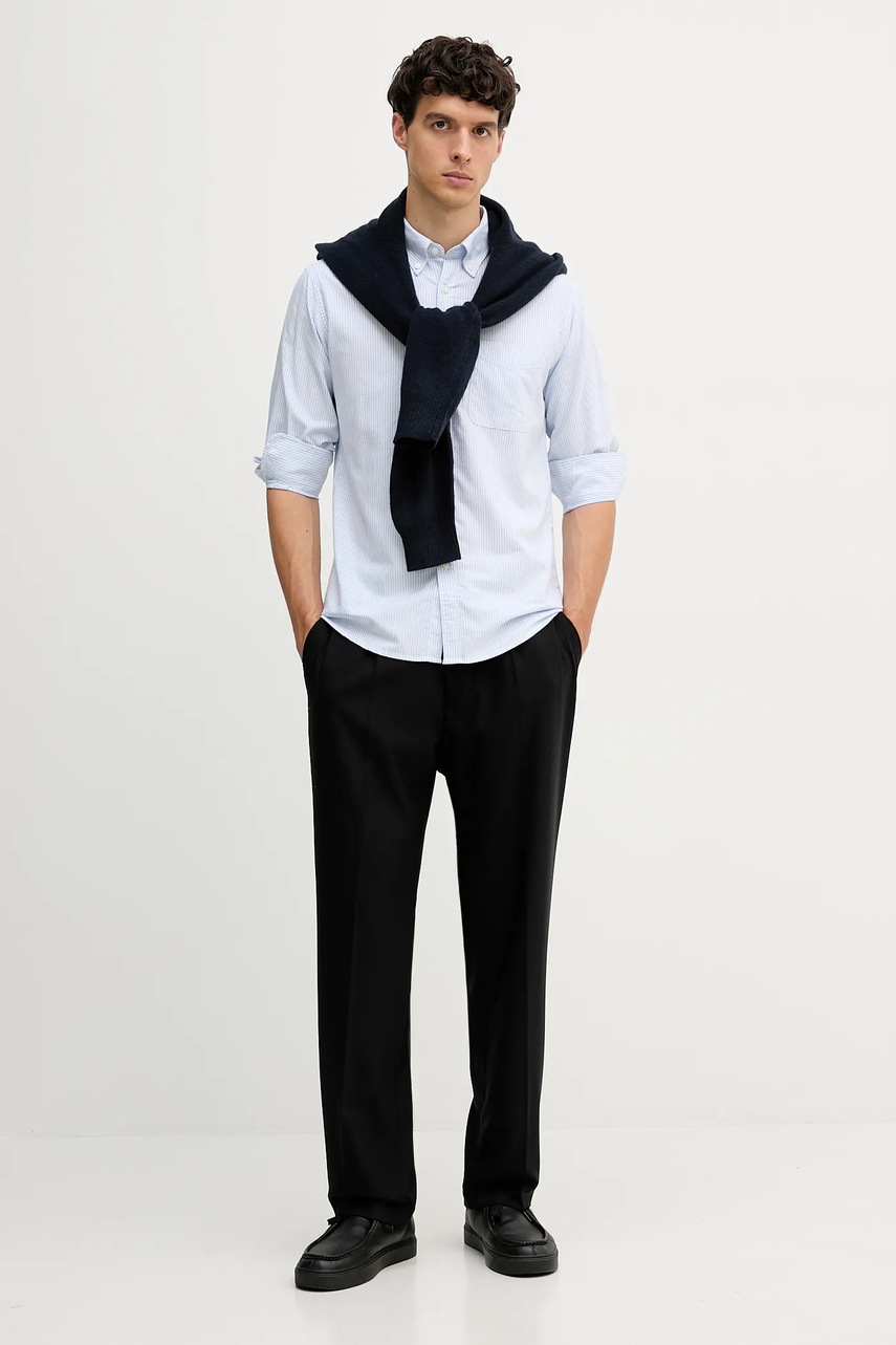 Хлопковая рубашка United Colors of Benetton regular воротник button-down 5FGBUQ04C