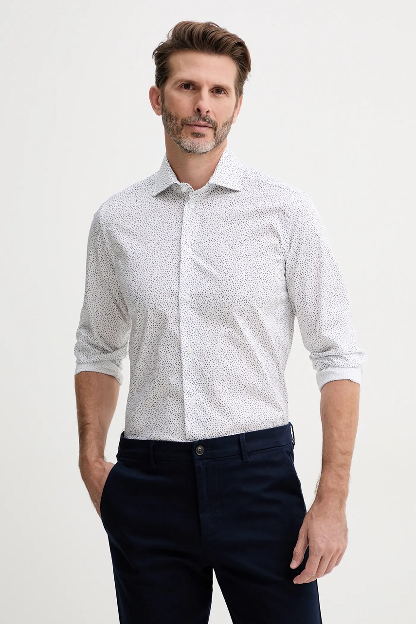 United Colors of Benetton camasa barbati, cu guler italian, slim, 5JUEUQ04D