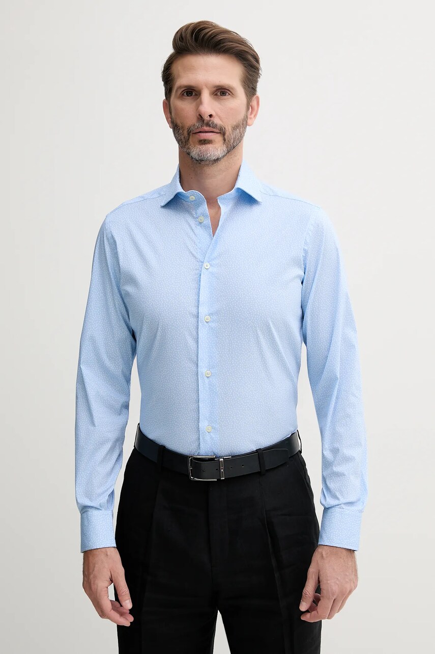 United Colors of Benetton camasa barbati, cu guler italian, slim, 5JUEUQ04D