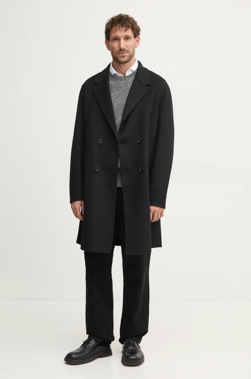 Рубашка United Colors of Benetton мужская цвет белый slim итальянский воротник 5H4TUQ04D Рубашка United Colors of Benetton мужская цвет белый slim итальянский воротник 5H4TUQ04D