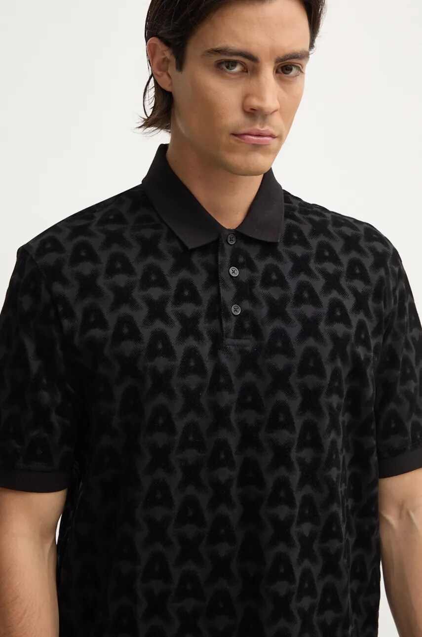 Armani Exchange tricou polo barbati, culoarea negru, modelator, XM000081 AF10361