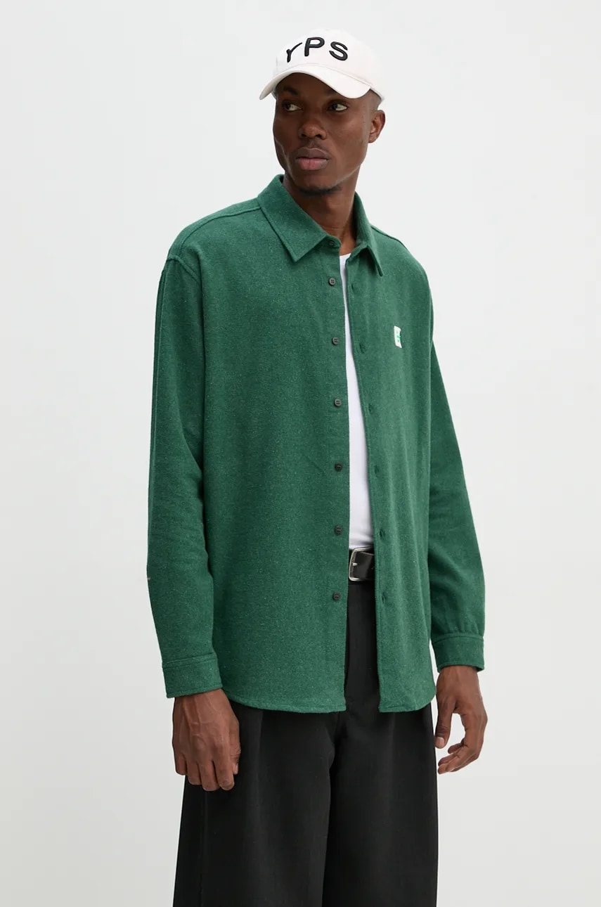 American Vintage camasa barbati, culoarea verde, cu guler clasic, relaxed, MVYL06AH24