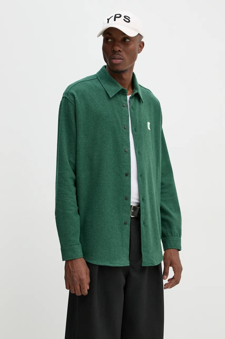 American Vintage camasa barbati, culoarea verde, cu guler clasic, relaxed, MVYL06AH24