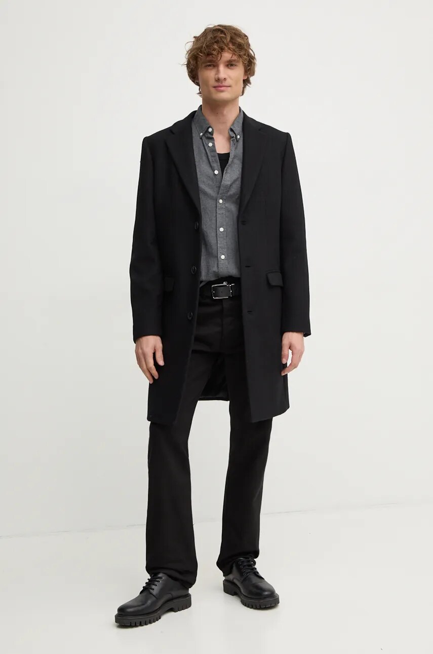 Pepe Jeans pamut ing MIKE férfi, legombolt galléros, szürke, regular, PM308719 termék 2. képe