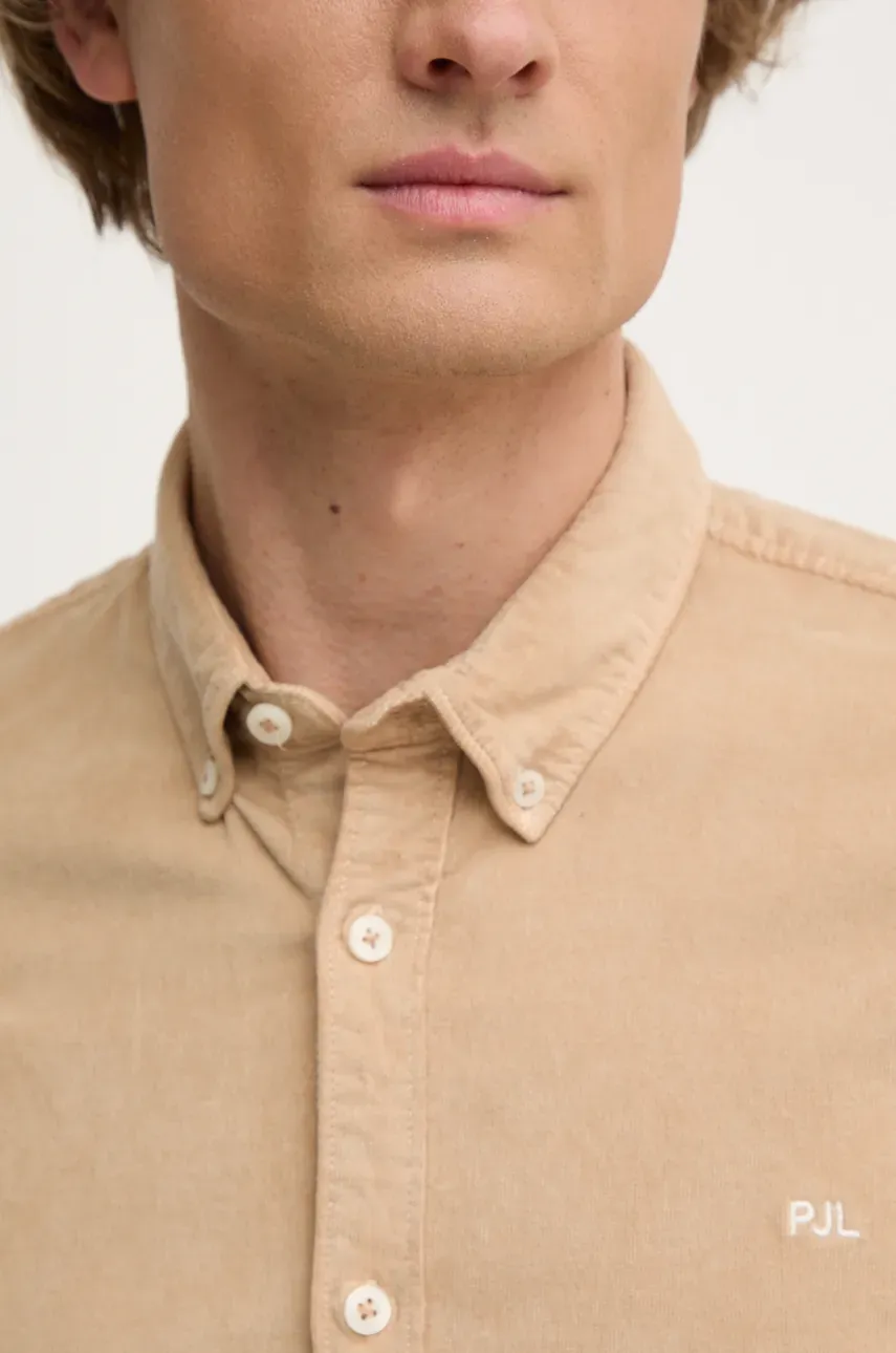 Вельветовая рубашка Pepe Jeans MILLER цвет бежевый regular воротник button-down PM308730 Вельветовая рубашка Pepe Jeans MILLER цвет бежевый regular воротник button-down PM308730