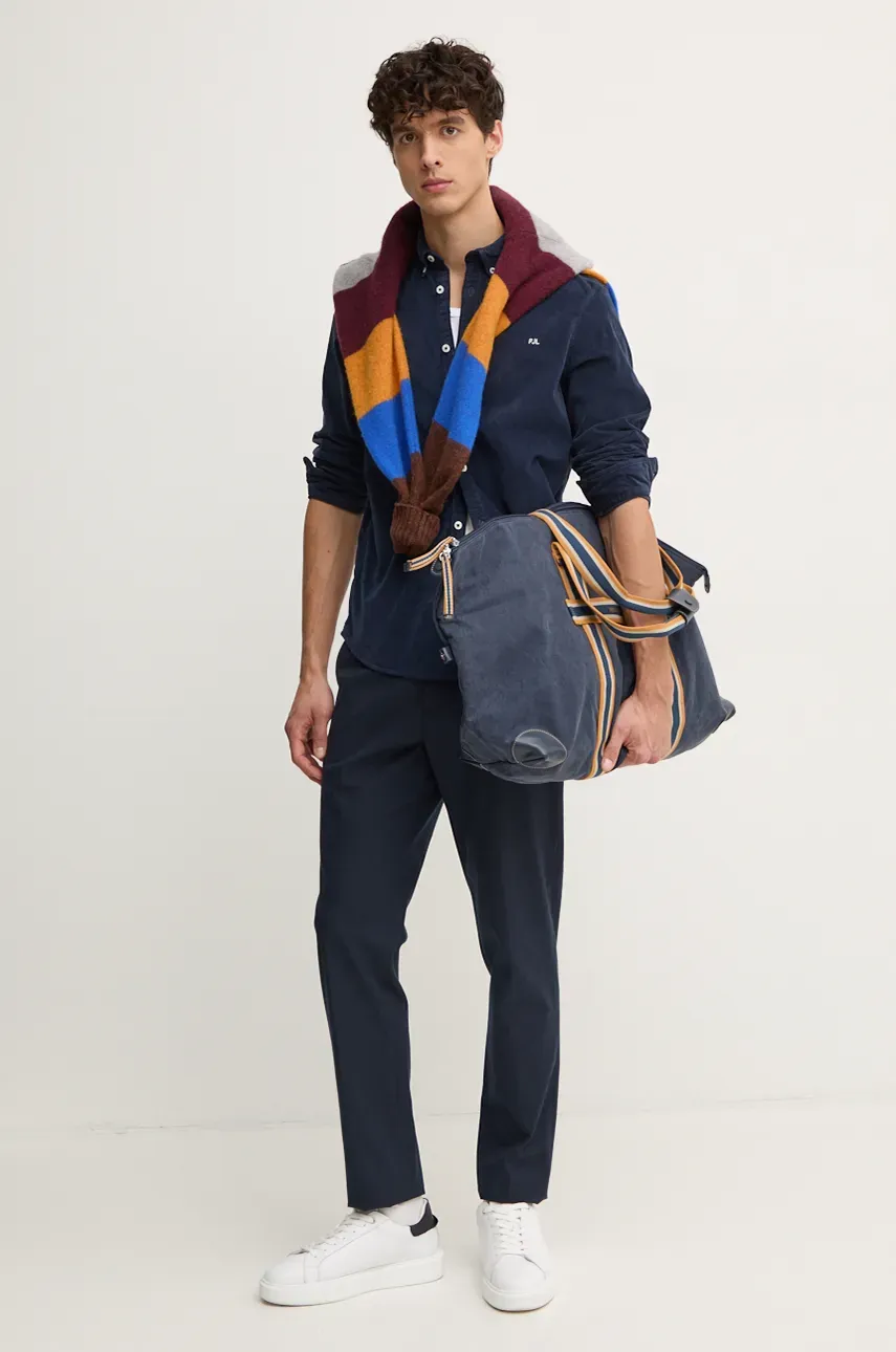 Вельветовая рубашка Pepe Jeans MILLER цвет синий regular воротник button-down PM308730 Вельветовая рубашка Pepe Jeans MILLER цвет синий regular воротник button-down PM308730