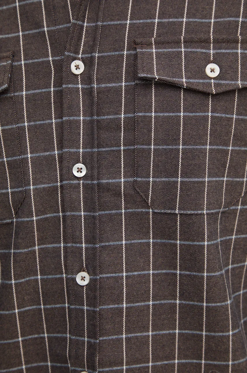 Рубашка Pepe Jeans MESSON мужская цвет коричневый regular классический воротник PM308731 Рубашка Pepe Jeans MESSON мужская цвет коричневый regular классический воротник PM308731