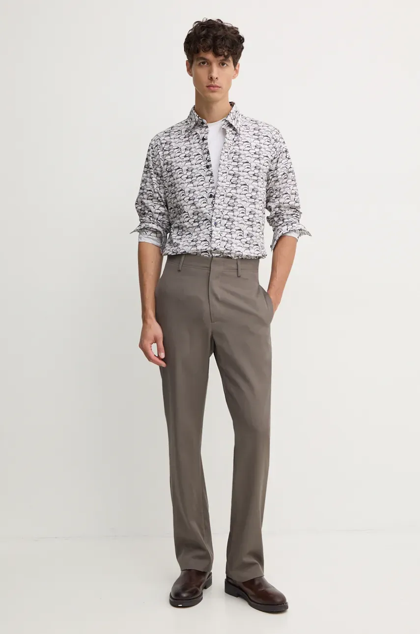 Хлопковая рубашка Joop! мужская цвет зелёный regular классический воротник 30043533 Хлопковая рубашка Joop! мужская цвет зелёный regular классический воротник 30043533