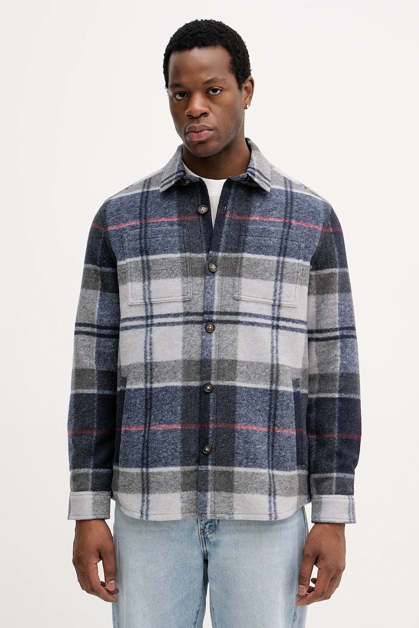 Barbour geacă cu aspect de cămașă culoarea verde, de tranziție, MOS0400