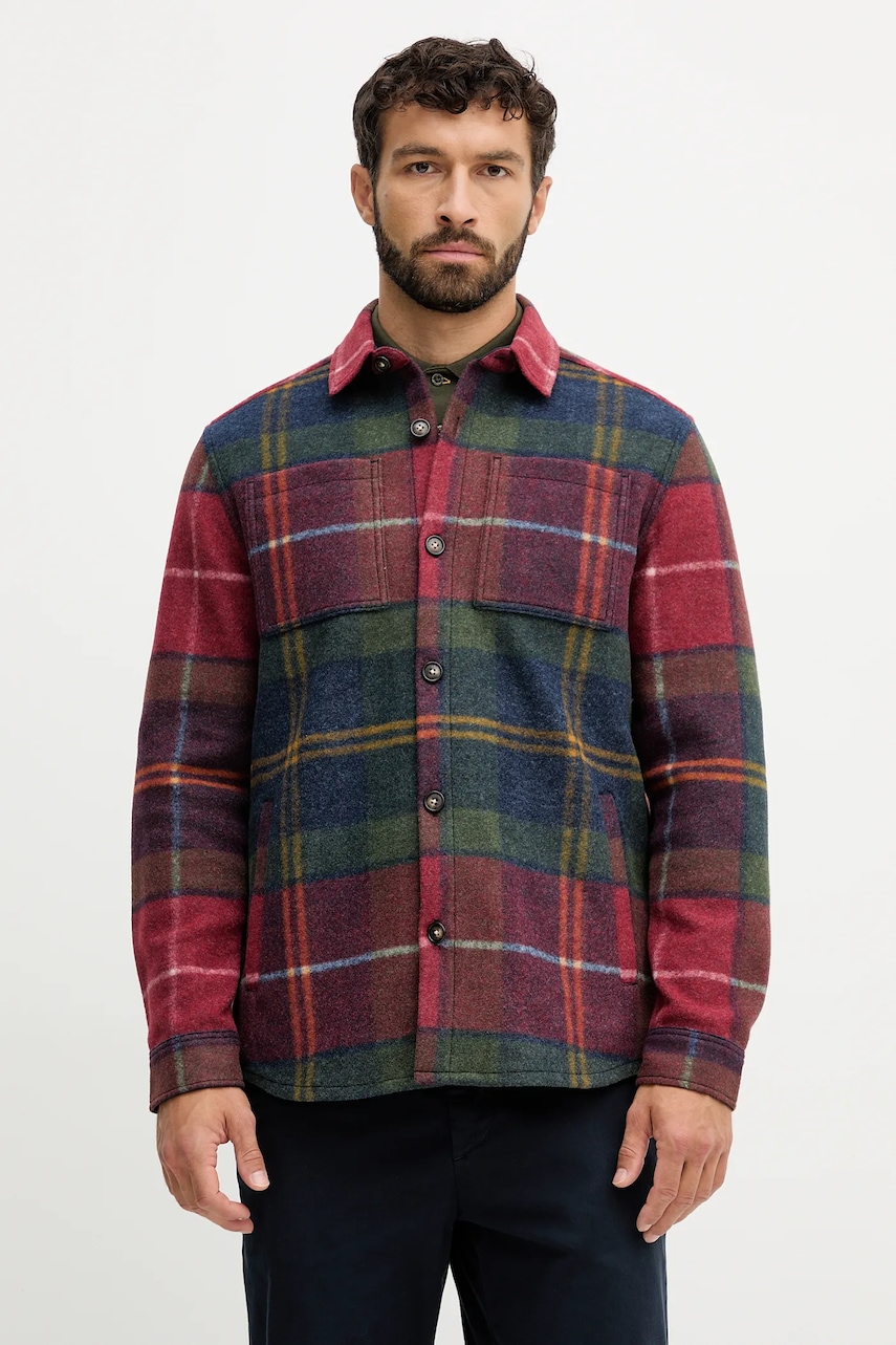 Barbour geacă cu aspect de cămașă culoarea verde, de tranziție, MOS0400
