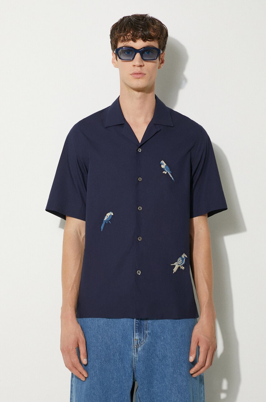 Paul Smith camasa din bumbac barbati, culoarea albastru marin, regular, M1R-905UE-N01592