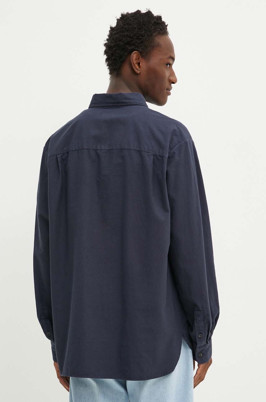 Бавовняна сорочка A.P.C. Chemise Mateo Logo чоловіча колір синій relaxed комір button-down COHAH.H12599 