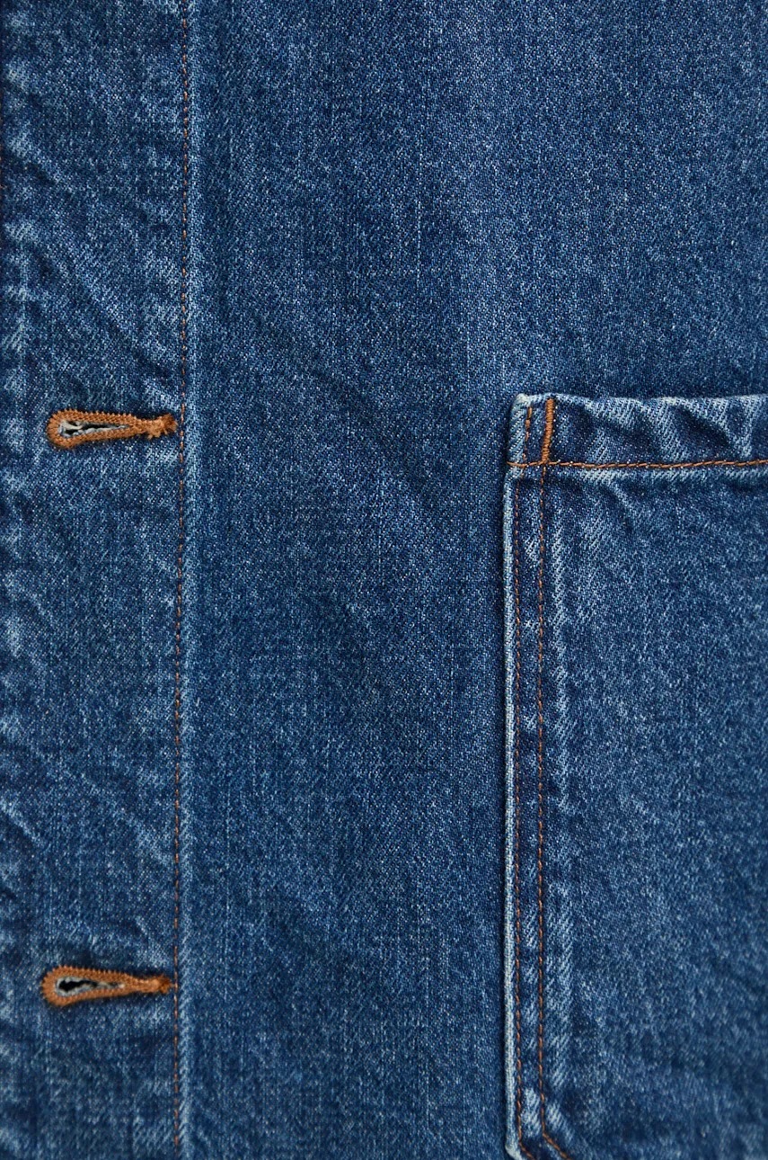 Джинсова сорочка A.P.C. veste kerlouan logo чоловіча колір синій regular класичний комір COHTD.H03205 