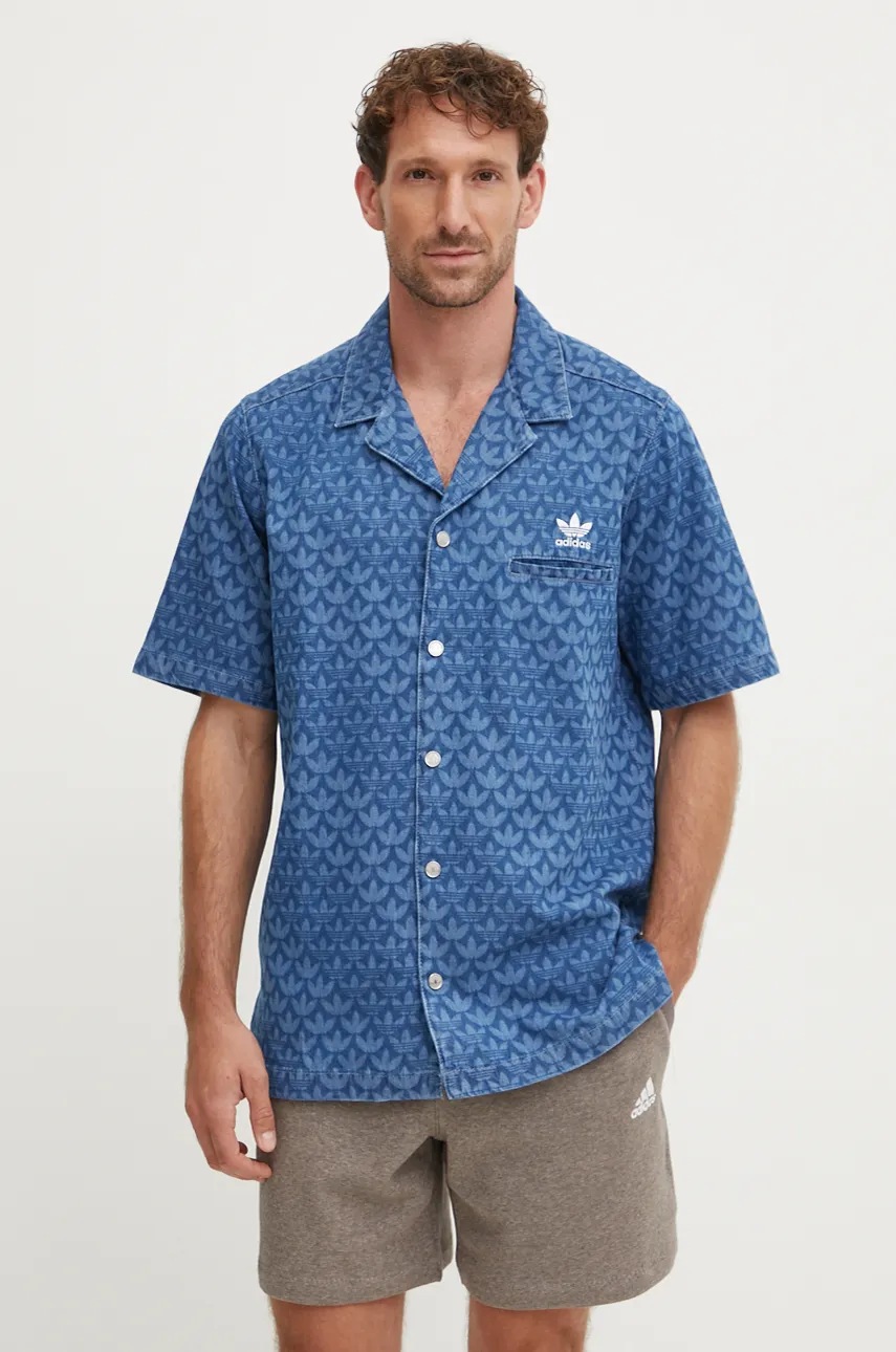 

Дънкова риза adidas Originals мъжка в синьо със стандартна кройка IX6731, Син