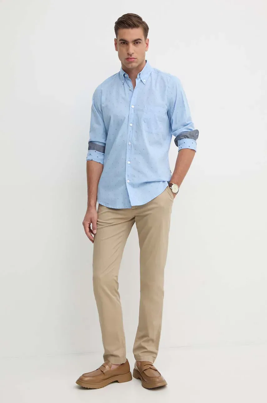 Хлопковая рубашка Boss Orange мужская regular воротник button-down 50524706 Хлопковая рубашка Boss Orange мужская regular воротник button-down 50524706