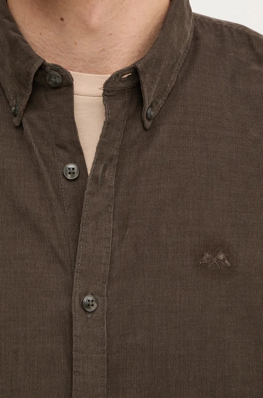 Вельветовая рубашка Lindbergh цвет зелёный regular воротник button-down 30-225016 Вельветовая рубашка Lindbergh цвет зелёный regular воротник button-down 30-225016