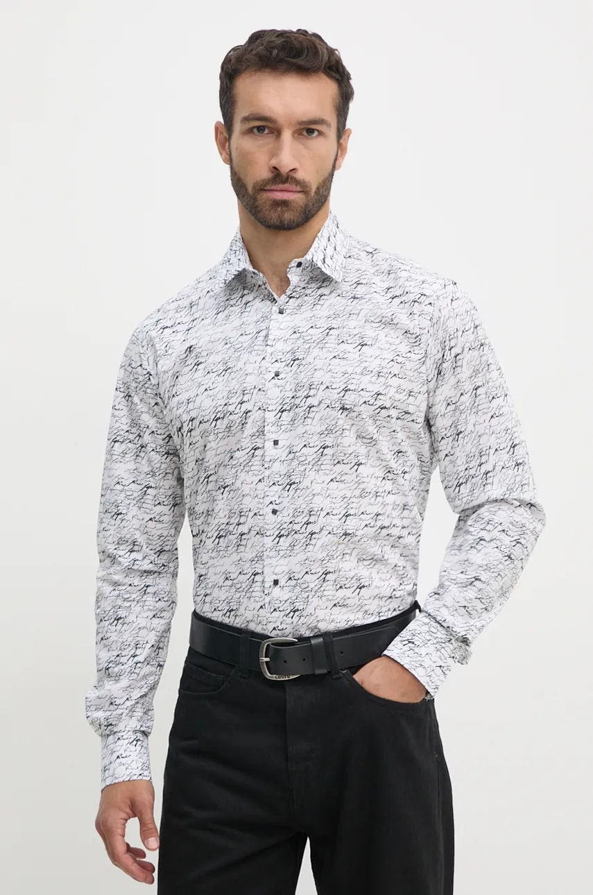 Karl Lagerfeld camasa din bumbac barbati, culoarea alb, cu guler clasic, regular, 544677.605000 Karl Lagerfeld camasa din bumbac barbati, culoarea alb, cu guler clasic, regular, 544677.605000