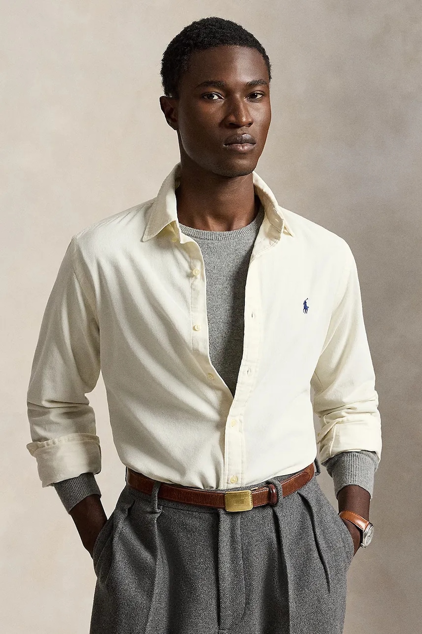 Polo Ralph Lauren cămașă pentru bărbați din bumbac 21W Corduroy