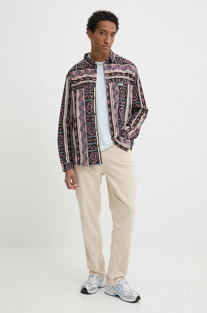 Вельветовая рубашка Quiksilver Wasilla цвет розовый relaxed классический воротник EQYWT04584 Вельветовая рубашка Quiksilver Wasilla цвет розовый relaxed классический воротник EQYWT04584