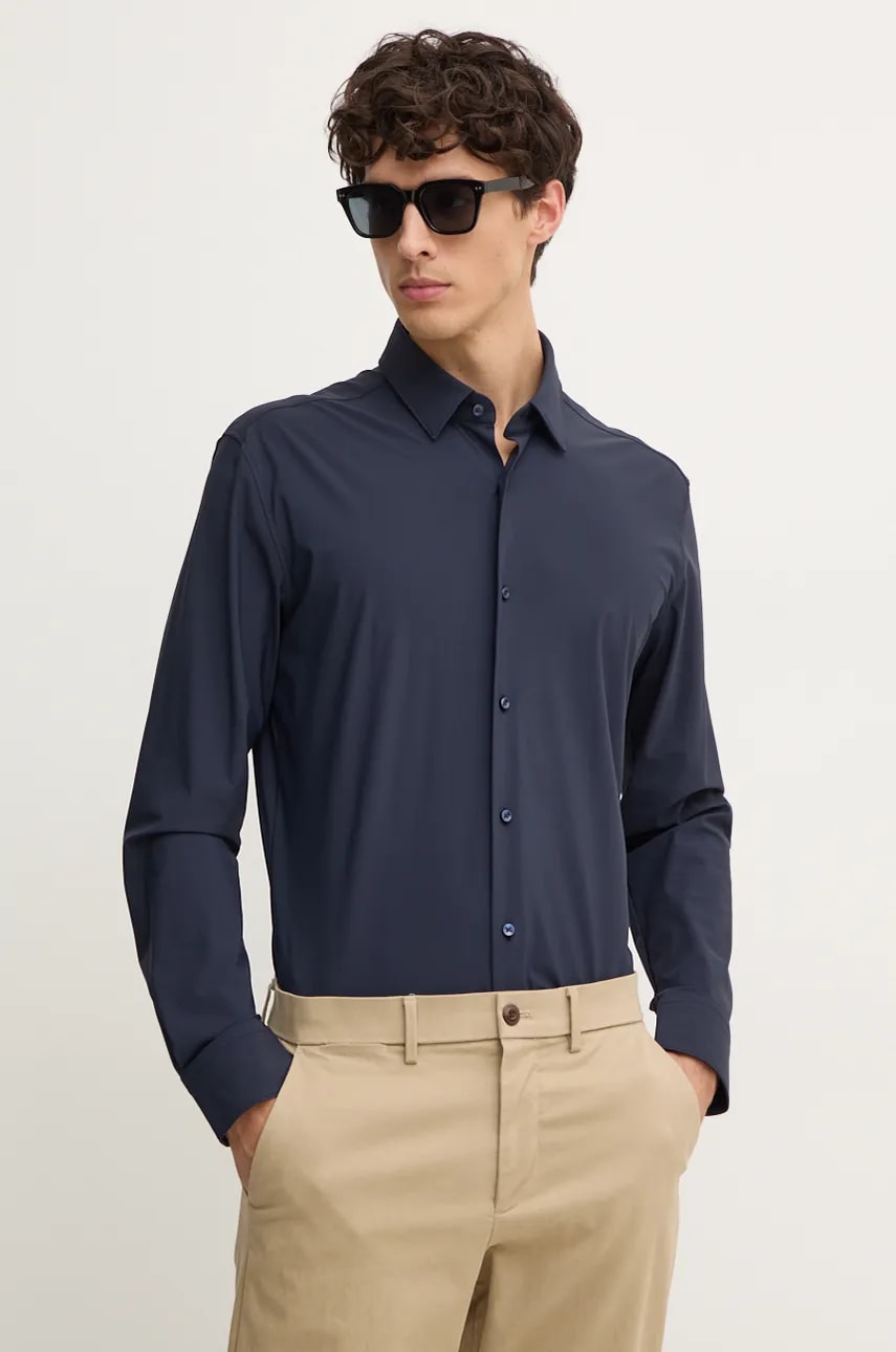BOSS cămașă barbati, culoarea albastru marin, cu guler clasic, regular, 50503554 BOSS cămașă barbati, culoarea albastru marin, cu guler clasic, regular, 50503554