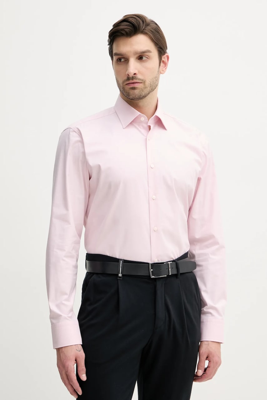 BOSS camasa barbati, culoarea roz, cu guler clasic, regular, 50527242 BOSS camasa barbati, culoarea roz, cu guler clasic, regular, 50527242