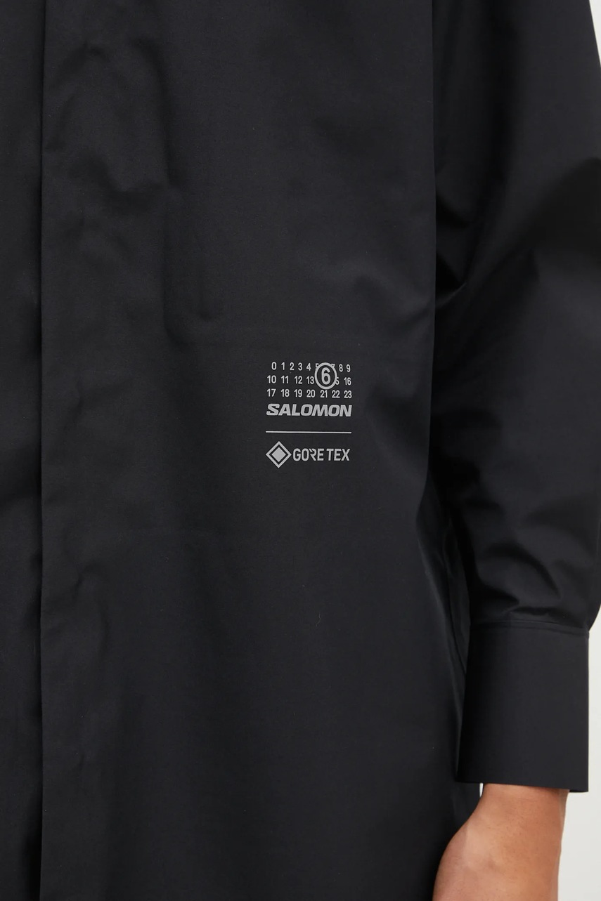Сорочка MM6 Maison Margiela чоловіча колір чорний relaxed класичний комір SH0DT0018.M35200 