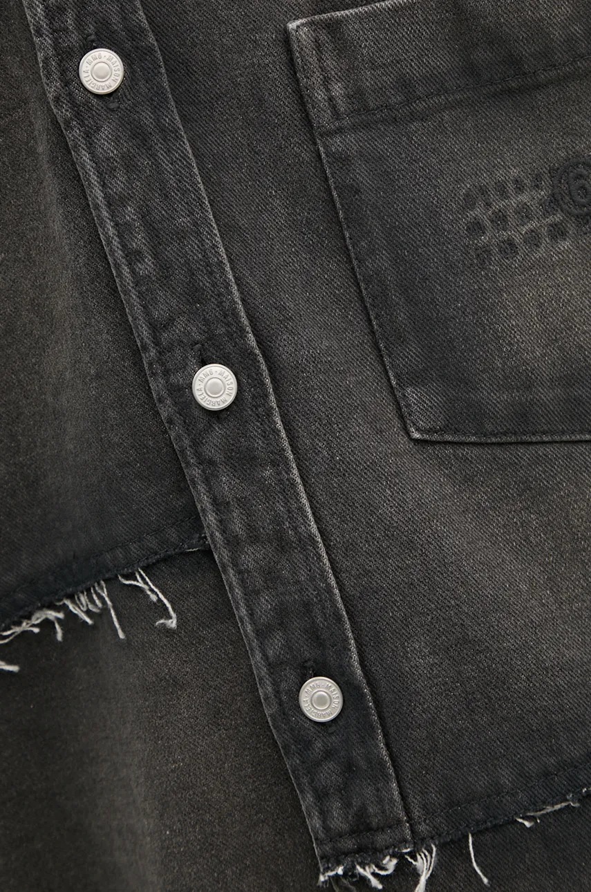 Τζιν πουκάμισο MM6 Maison Margiela ανδρικό, χρώμα: γκρι, SH2DT0009.S30848 φωτογραφία
