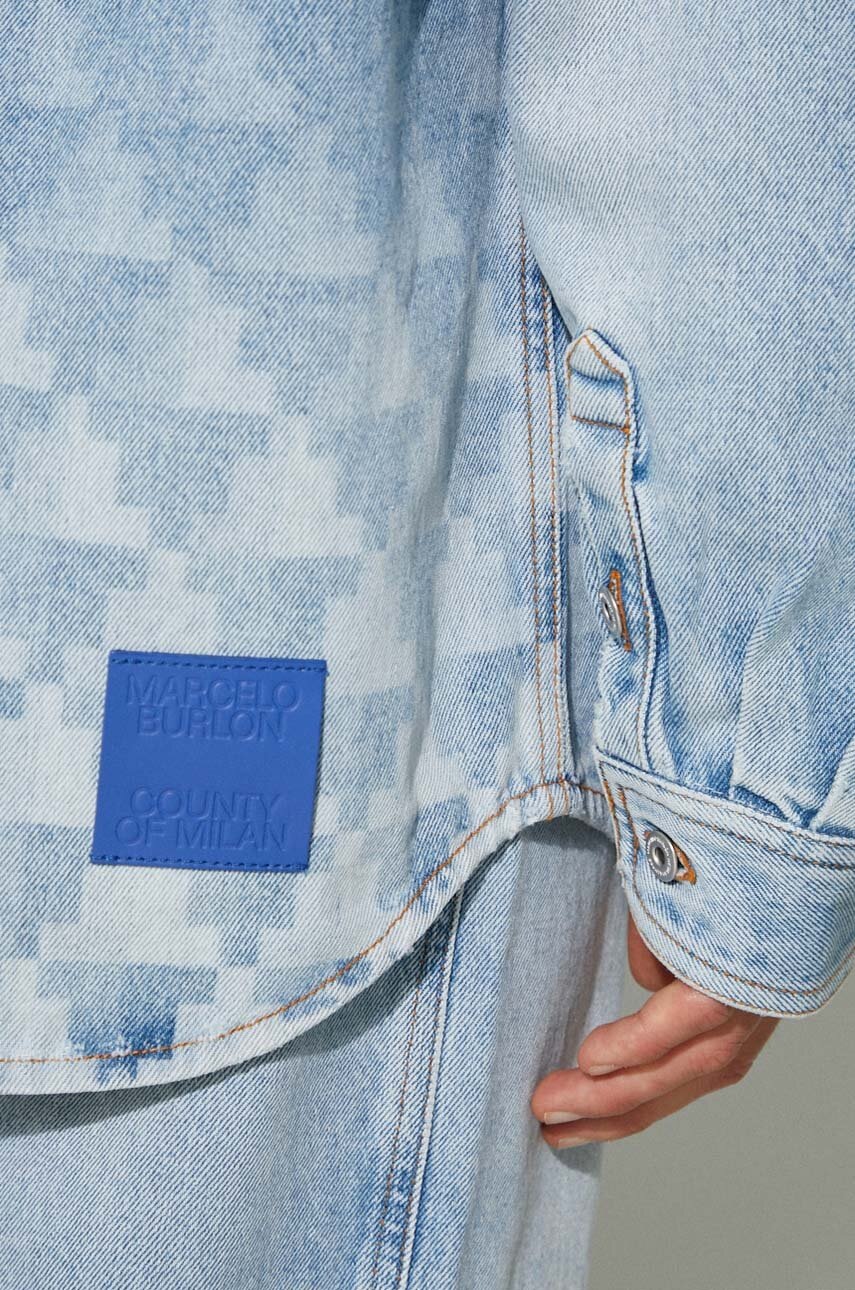 Džínová bunda Marcelo Burlon Laser Cross Dnm Overshirt (obrázek 6)
