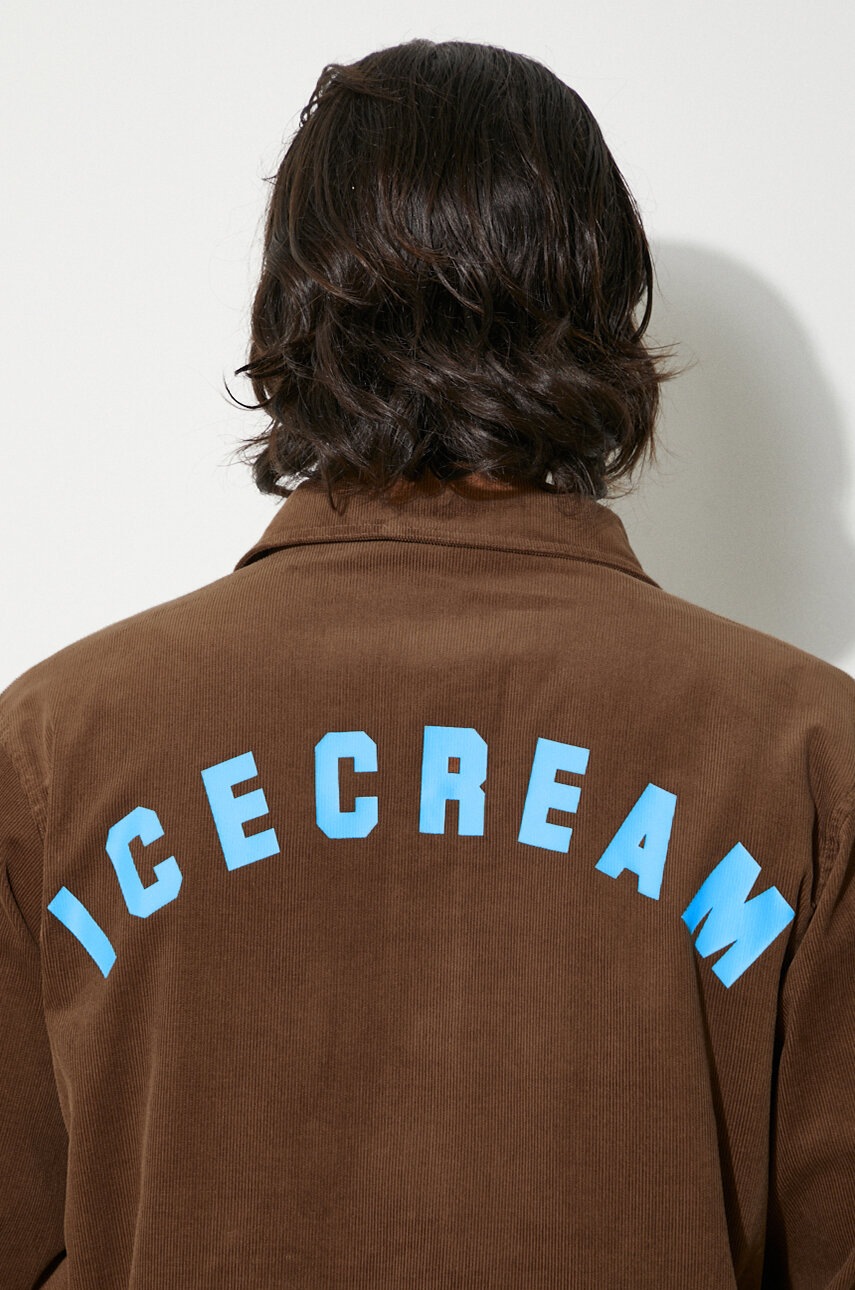 Πουκάμισο κοτλέ ICECREAM Needle Cord Shirt χρώμα: καφέ, IC24221 φωτογραφία