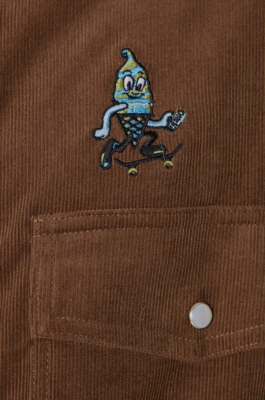Πουκάμισο κοτλέ ICECREAM Needle Cord Shirt χρώμα: καφέ, IC24221 φωτογραφία