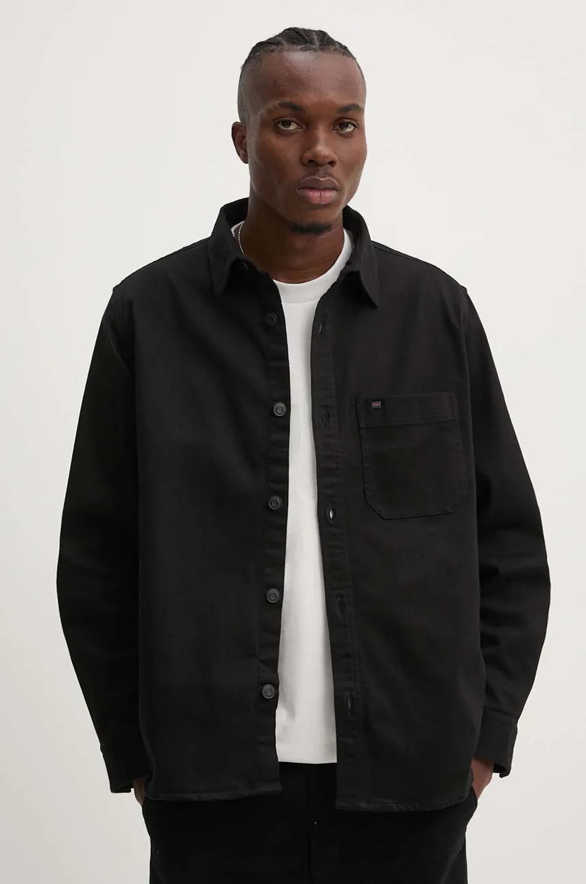 

Дънкова риза HUGO мъжка в черно със стандартна кройка с класическа яка 50527434, Черен