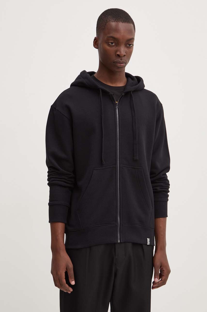 G-Star Raw hanorac de bumbac barbati, culoarea negru, cu glugă, neted, D25528-D395