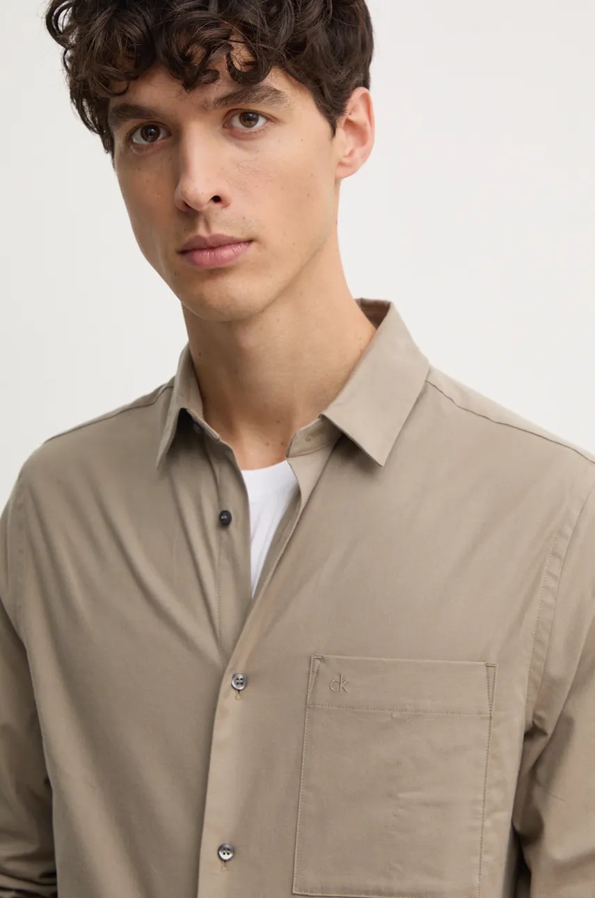 Сорочка Calvin Klein чоловіча колір сірий regular класичний комір K10K113621 
