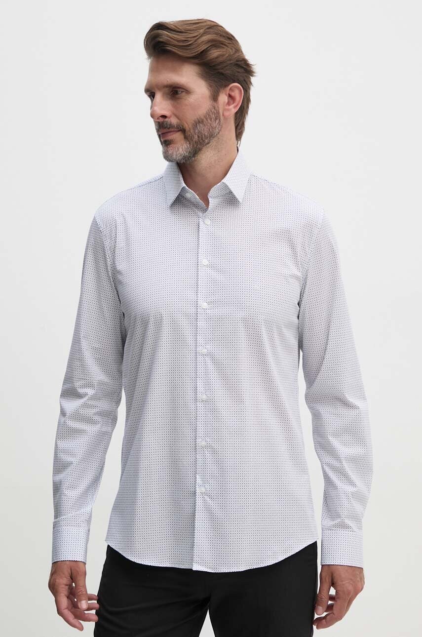 Levně Košile Calvin Klein pánská, bílá barva, slim, s klasickým límcem, K10K114023