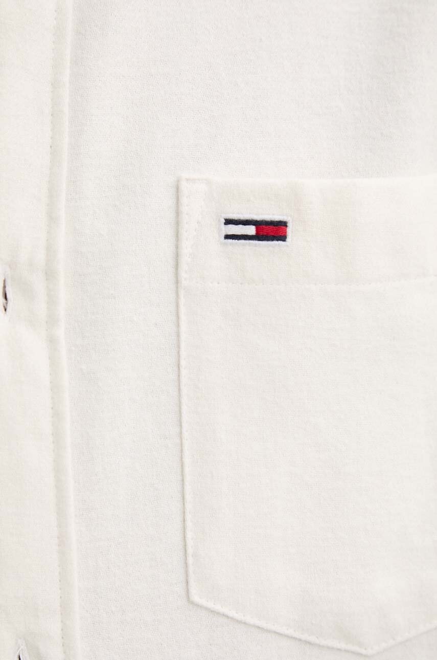 Бавовняна сорочка Tommy Jeans чоловіча колір бежевий regular класичний комір DM0DM19656 