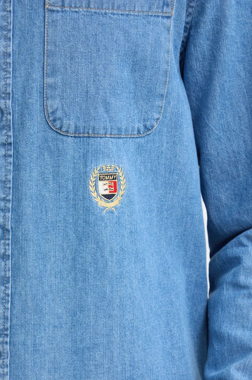 Джинсовая рубашка Tommy Jeans мужская regular классический воротник DM0DM20459 Джинсовая рубашка Tommy Jeans мужская regular классический воротник DM0DM20459