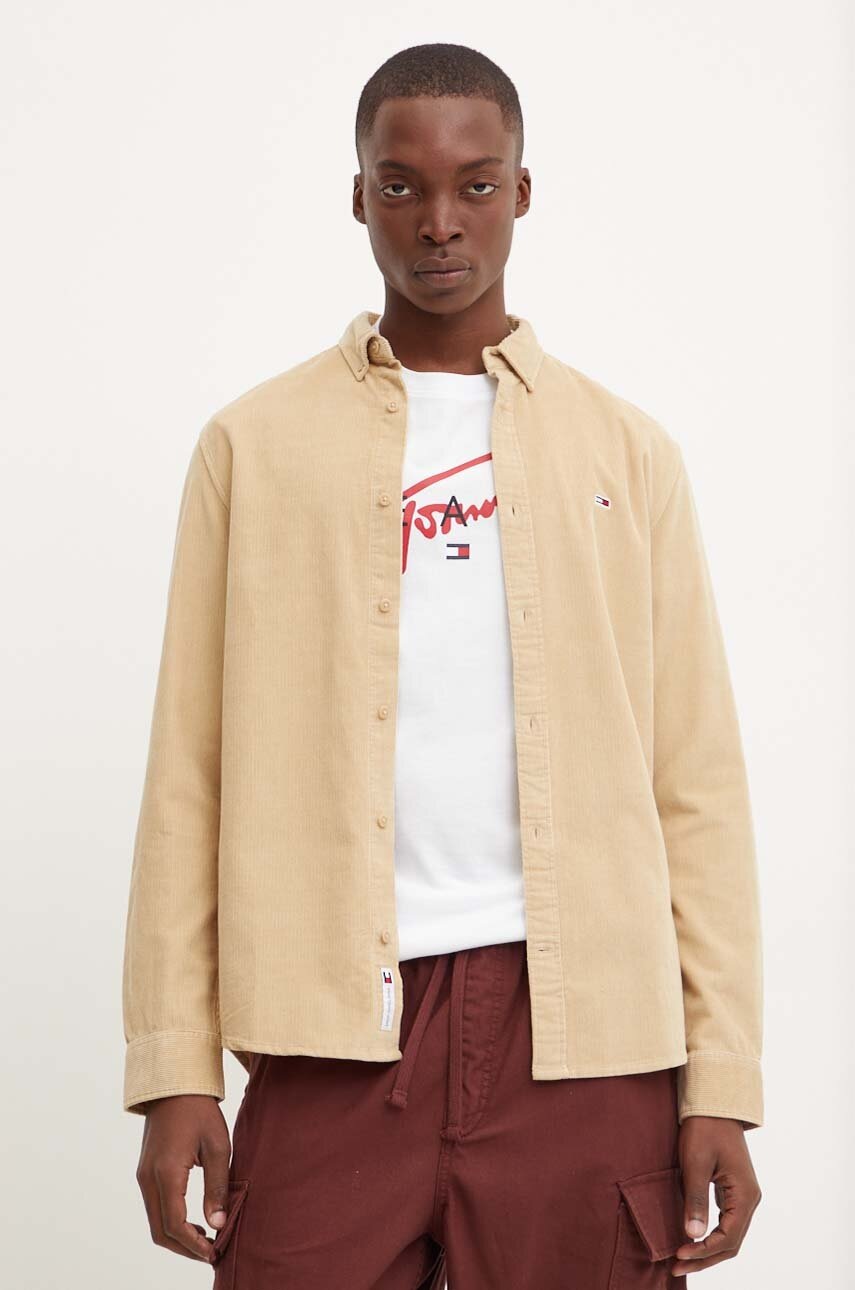

Джинсова риза Tommy Jeans в кафяво със стандартна кройка DM0DM20461, Кафяв
