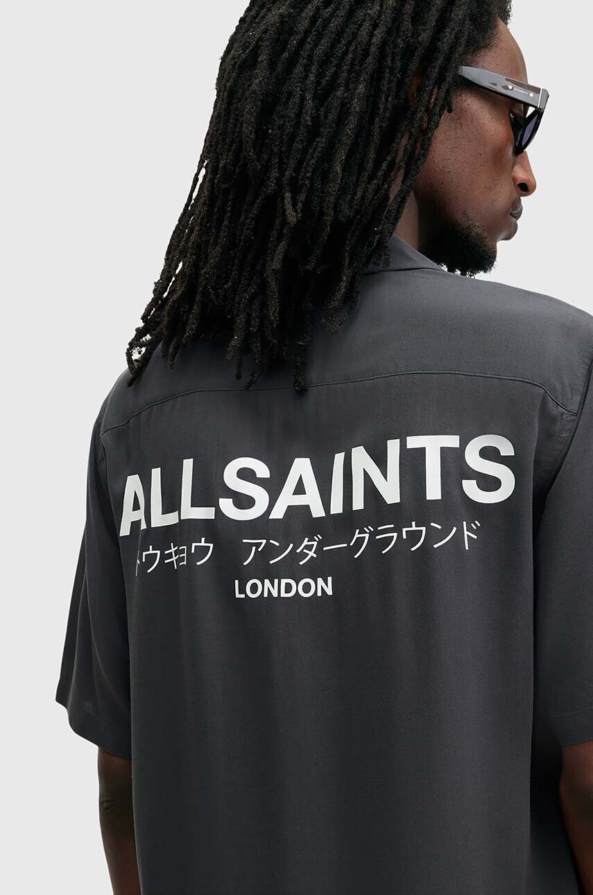 AllSaints ing UNDERGROUND férfi, galléros, sötétkék, relaxed, M158SB termék 2. képe